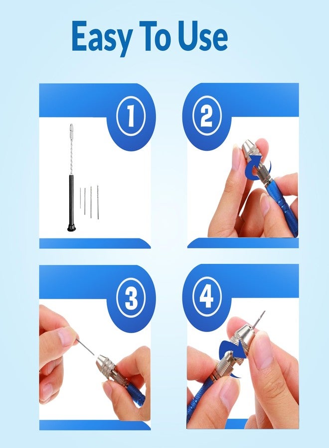 R H LIFESTYLE PCB Hand Drill with 4 Micro Drill Bits - Ideal for Epoxy Resin Art, Woodworking, DIY Crafts, Resin Keychains & Jewelry Making - Image 2